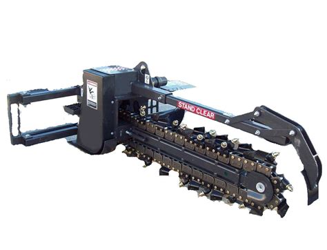 skid steer chain trencher|trencher attachments for skid steer.